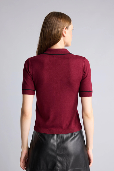 DeFacto G9226AXBR506 Bordo Ultra Yumuşak Regular Fıt Polo Yaka Kısa Kollu Tişört