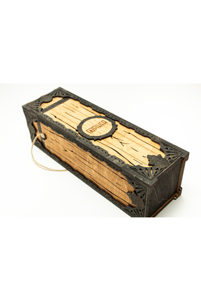 Generic Brand Cutie din lemn pentru sticla de vin – model rustic premium