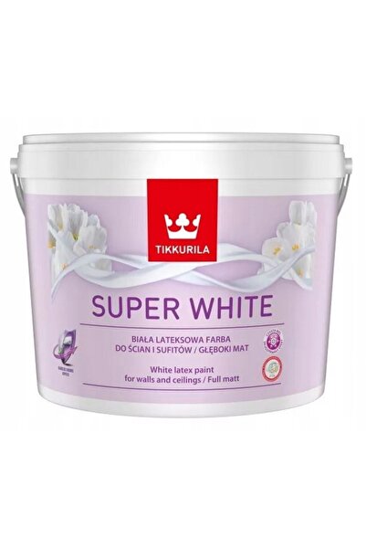 TIKKURILA Vopsea Latex Super Albă 10L Alb Mat pentru Pereți și Tavane