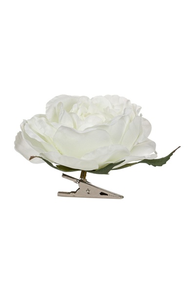 OEM Floare Artificiala Trandafir Alb cu Clips 8cm – accent decorativ pentru c...