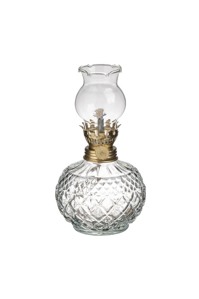 OEM Lampa Ulei din Sticla Transparenta cu Model Romburi Reliefate Ø9.5x18cm –...