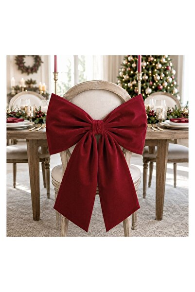OEM Fundă decorativă spătar scaun 36x50 cm, roșu catifelat – accent festiv și...
