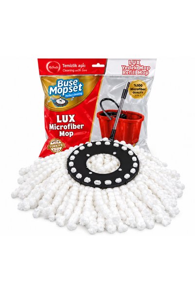 Generic Brand Set 3 Rezerve Mop Rotativ din Microfibră, Lavabile și Reutilizabile, Alb