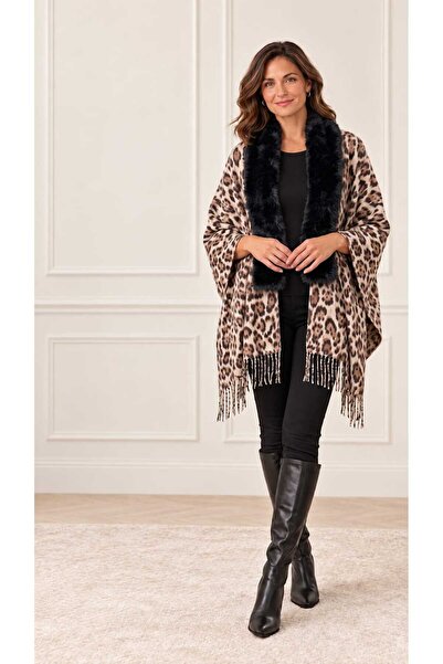 Volupta Eșarfă Șal Damă Elegantă Animal Print Leopard maro