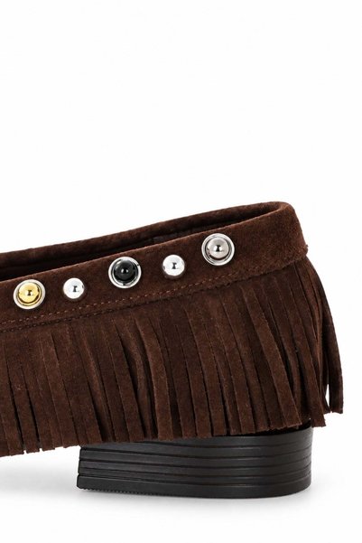 5in1Canpolat Brown Stone Moccasins 52203
