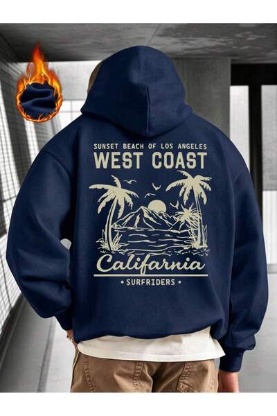 PALPİTO Ανδρικό φούτερ με κουκούλα και στάμπα West Coast