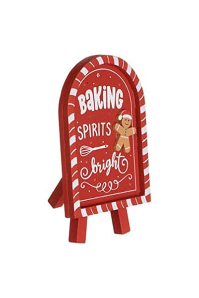 OEM Christmas Decorative Table Made of Red Wood Candy Gingerbread Man "Baking...