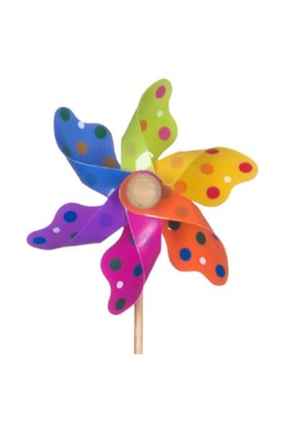 OEM Moara de Vant Mini Colorata cu Buline 27cm