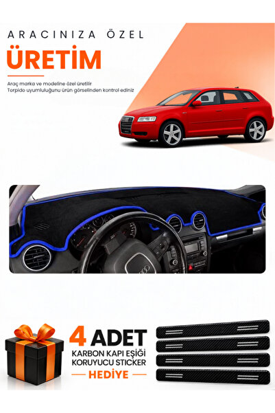 e-biz غطاء حماية توربيدو متوافق مع سيارة أودي A3 (2004-2008) - أسود-أزرق - AU002