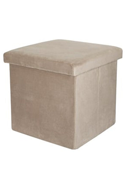 OEM Taburet cu Spatiu de Depozitare Velvet Taupe 38x38x38cm