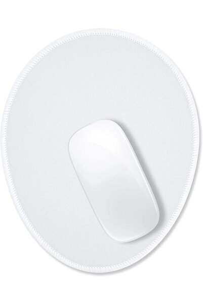 GENERAL Hsurbtra Mouse Pad, Premium Texture Small Round 8.5 x Inch White Stit...