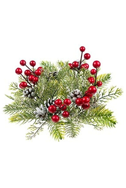 OEM Inel Decorativ de Craciun Berries Conuri Ninse pentru Lumanari 24cm
