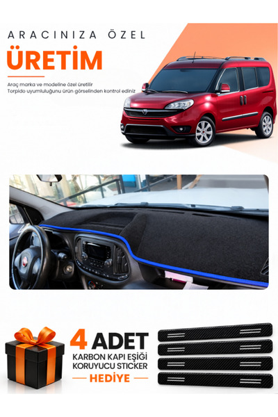 e-biz Fi̇at Doblo Fully Closed (2015-2023) Compatible Dashboard Protection Co...