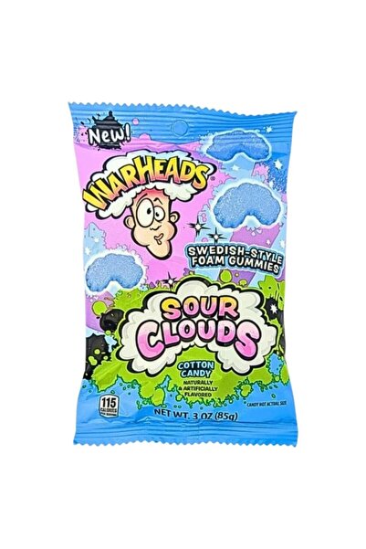 WarHeads Sour Clouds Bomboane Gumate cu aromă de vată de zahăr, 85g