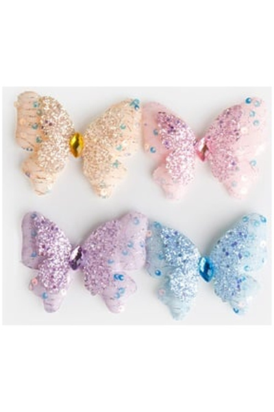 OEM Fluturi Autocolanti cu Stras & Glitter 6x5cm - 4buc