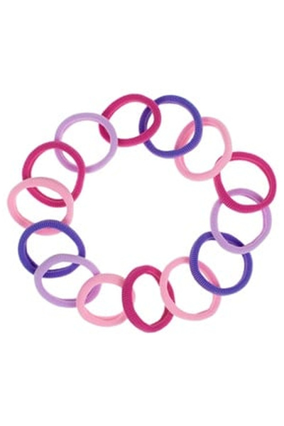 OEM Terry Hair Elastics Pink Lilac Purple Fuchsia for Children - 14pcs