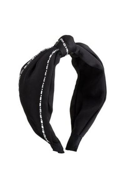 OEM Coronita Par Lata Neagra Satinata cu Strass Argintiu & Nod