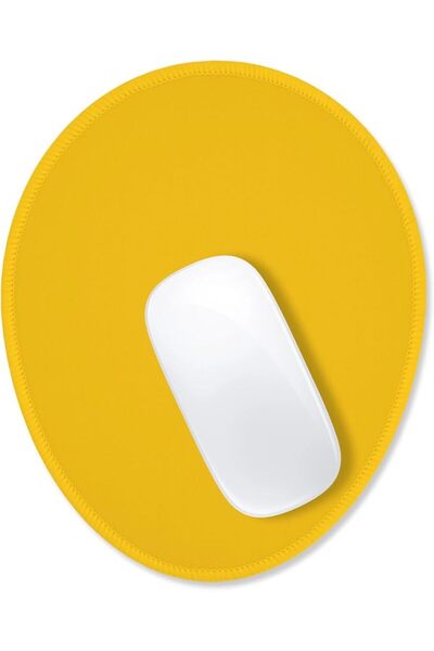 GENERAL Hsurbtra Mouse Pad, Premium Texture Small Round 8.5 x Inch White Stit...