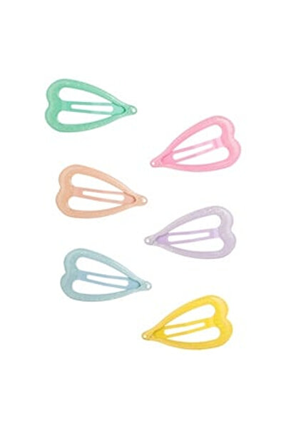 OEM Set Clame Metalice Par Inimi de Culori Pastel cu Glitter pentru Copii 4.5...