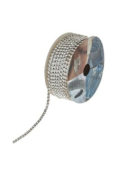 OEM Strass Argintiu pe Panglica cu Un Rand pentru Haine & Accesorii 3m