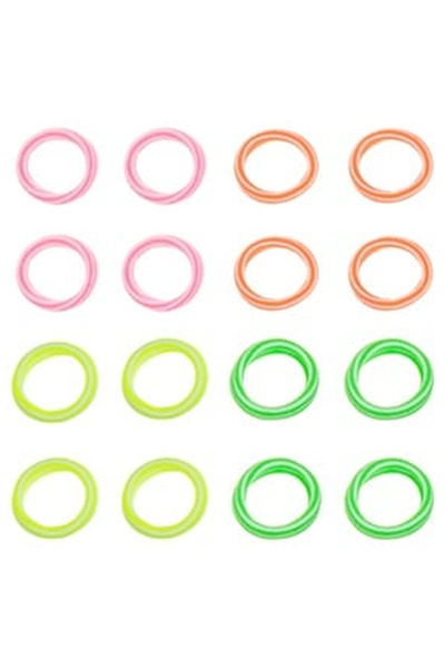 OEM Elastice Par Frotte Culori Neon cu Dungi pentru Copii - 16buc