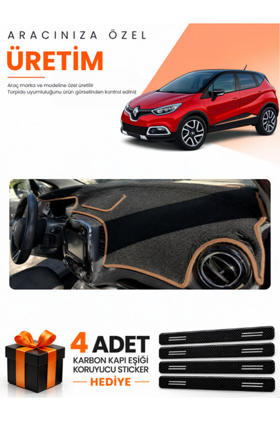 e-biz Renault Captur 1 (2013-2019) Compatible Dashboard Protection Cover Auto...