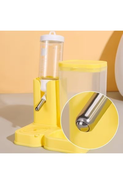 Yenilig 1 Adet Hamster Mama Ve Su Kabı – 2'Si 1 Arada Otomatik Su Sebili Ve Geniş Mama Haznesi, Damlatmaz Bilyeli Uç, Small Pet Feeder