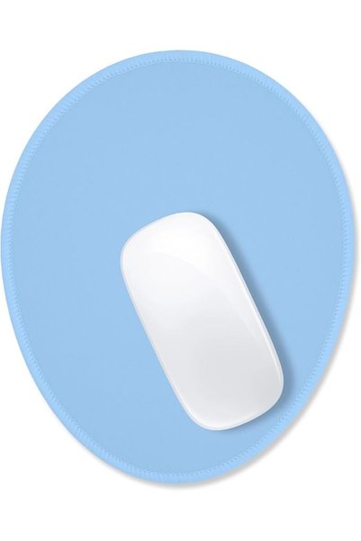 GENERAL Hsurbtra Mouse Pad, Premium Texture Small Round 8.5 x Inch White Stit...