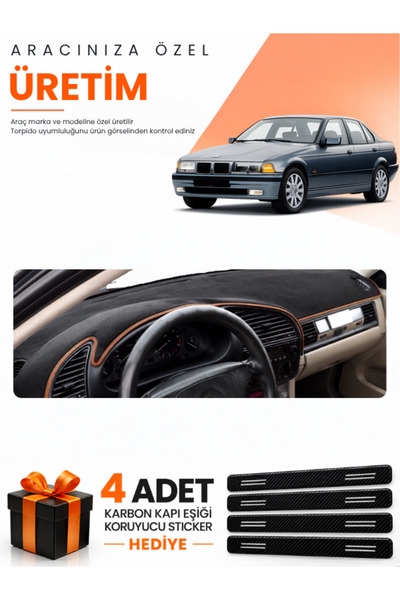 e-biz غطاء حماية توربيدو متوافق مع سيارة BMW E36 (1990-2000) - أسود-بني - BM001