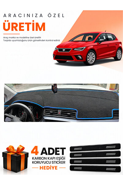 e-biz غطاء حماية توربيدو متوافق مع سيارة SEAT IBIZA (2017-2021) - أسود-أزرق -...