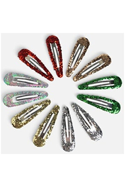 OEM Clame de Par de Craciun cu Glitter Colorat pentru Copii 5cm - 12buc