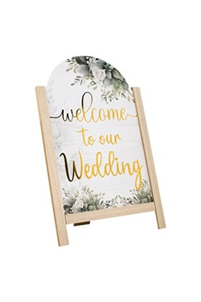OEM Sevalet Decorativ din Lemn Alb "Wedding"" 33.5x52cm"