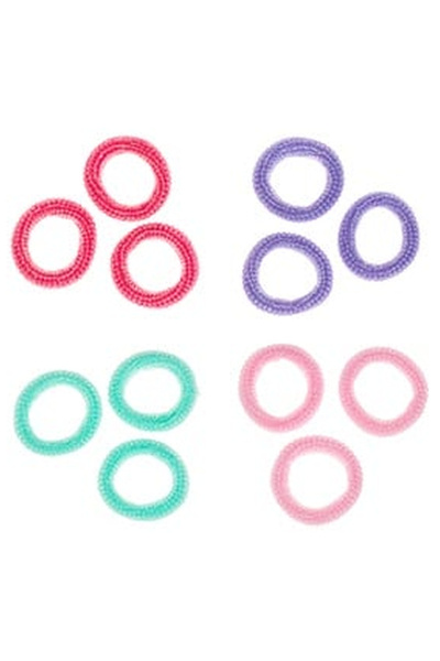 OEM Elastice Par Frotte Rosii Roz Verzi Mov cu Lurex pentru Copii - 12buc