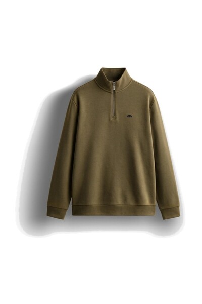 Ellesse 5WM1603-KH Ανδρική μπλούζα με μισό φερμουάρ, χρώμα χακί