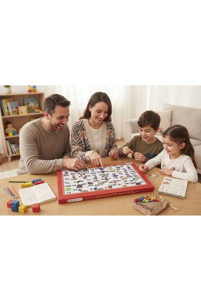 abnturk Çocuklar İçin Eğitici Kelime ve Okuma Türkçe Öğrenimi Eğitici Kutu Oy...