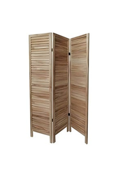OEM Paravan Despartitor din Lemn de Culoare Naturala cu 3 Panouri 121x170cm