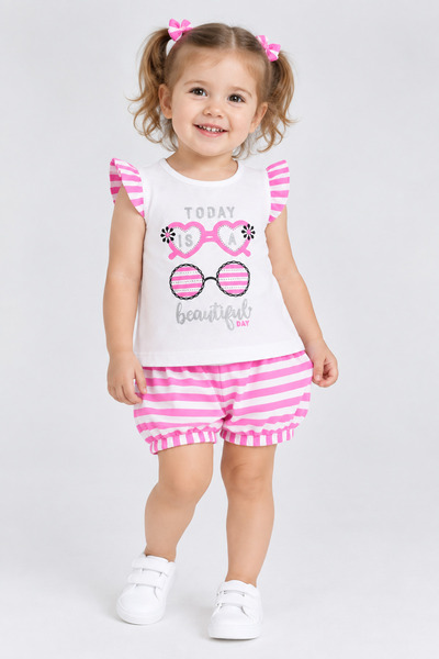 Elnino 2-Piece Baby Set with Striped Shorts