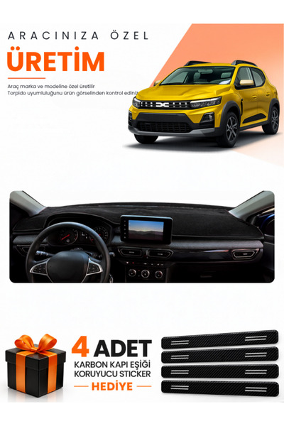 e-biz Dacia Sandero (2022-2026) Compatible Torpedo Protection Cover with Scre...