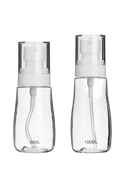 OEM Set Sticle Cosmetice Transparente cu Capac Alb 80ml & 100ml - 2buc