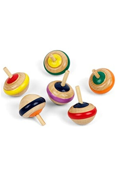 OEM Titirez din Lemn cu Dungi Colorate 6cm - 1buc