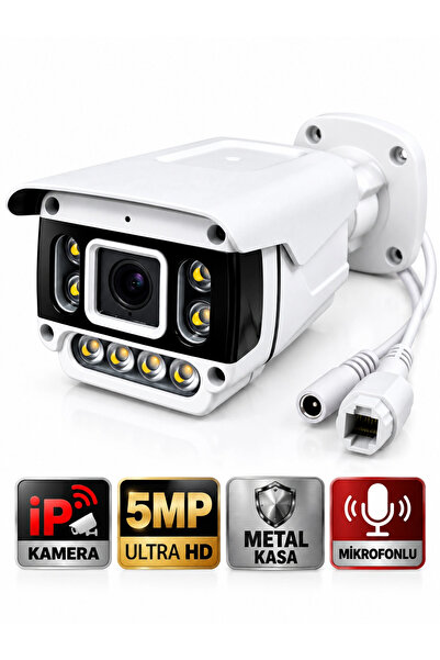 J-TECH X8 PRO UltraHD 5MP SESLİ Komple Metal IP Bullet Kamera | PoE | 8 LED |...