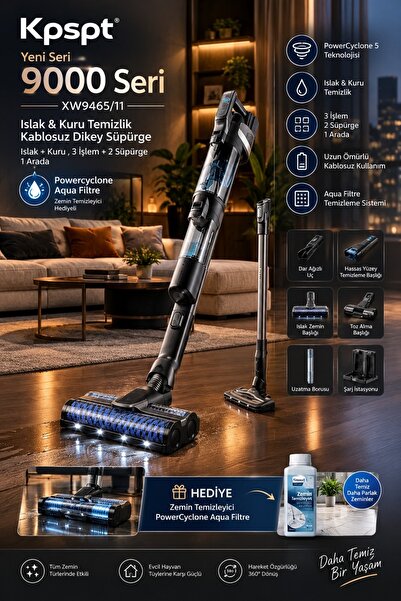Philips Kpspt Yeni Seri Ürün 9000 Seri XW9465/11 Islak & Kuru Temizlik Kablos...