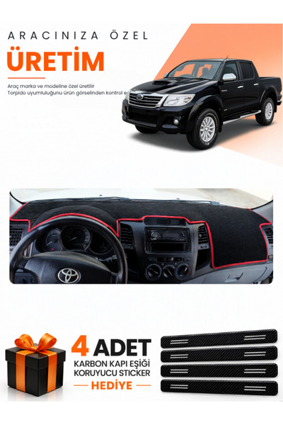 e-biz Toyota Hi̇lux (2005-2014) Compatible Dashboard Protection Cover Auto Co...