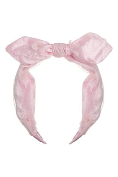 OEM Coronita Par Roz Tul cu Fundita Organza Inimi