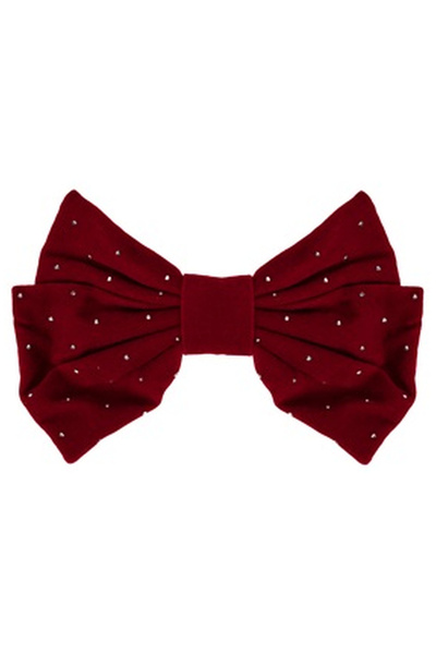 OEM Clama Par de Craciun Fundita Bordo Catifelata cu Strass 16cm