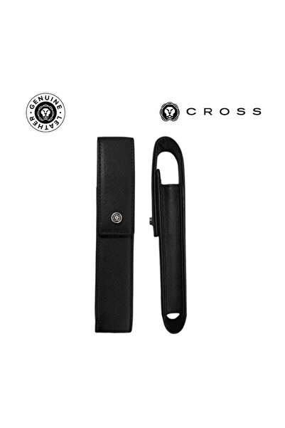 MAXPRINT Leather Single Pen Case with Flap - Black