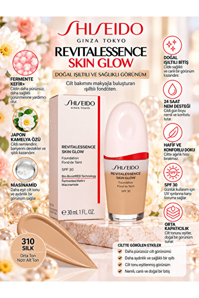 Shiseido Revitalessence Skin Glow 310 SILK 30 ml – Cilt Tonunu Eşitleyici ve ...