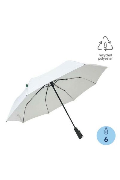MAXPRINT Urbino - Rpet Auto-Open 23" Umbrella with Spf50 UV Protection - White