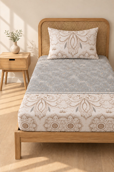 Boreas Home Saray Patterned Elastic Sheet and Pillowcase Set 100X200 120X200 ...