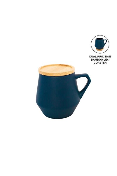 MAXPRINT Sevilla - Ceramic Mug with Bamboo Lid - Blue